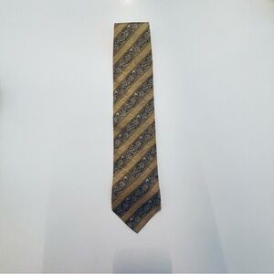 Men's Gold and Black Diagonal Paisley Tie Claiborne